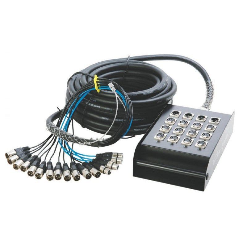 On-Stage Stage Snake XLR Fan-to-Fan With Stage Box | 12x4 | 50 ft