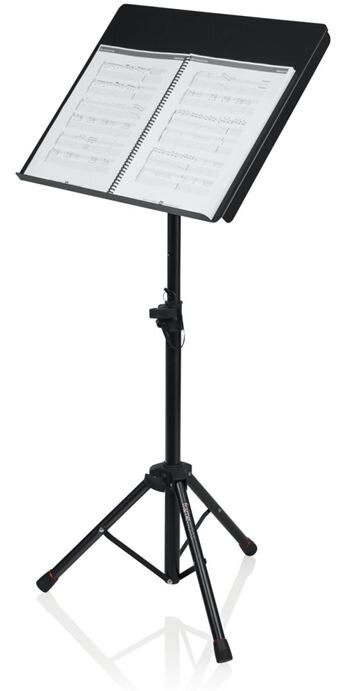 Gator Frameworks GFW-UTL-MEDIATRAY1 Compact Adjustable Media Tray Stand with sheet music