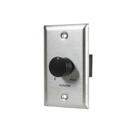 Lowell 25W Mono Volume Control With Standard Wall Plate | Stainless Steel