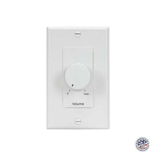 Lowell 50W Mono Volume Control With Decorator Wall Plate | White | White