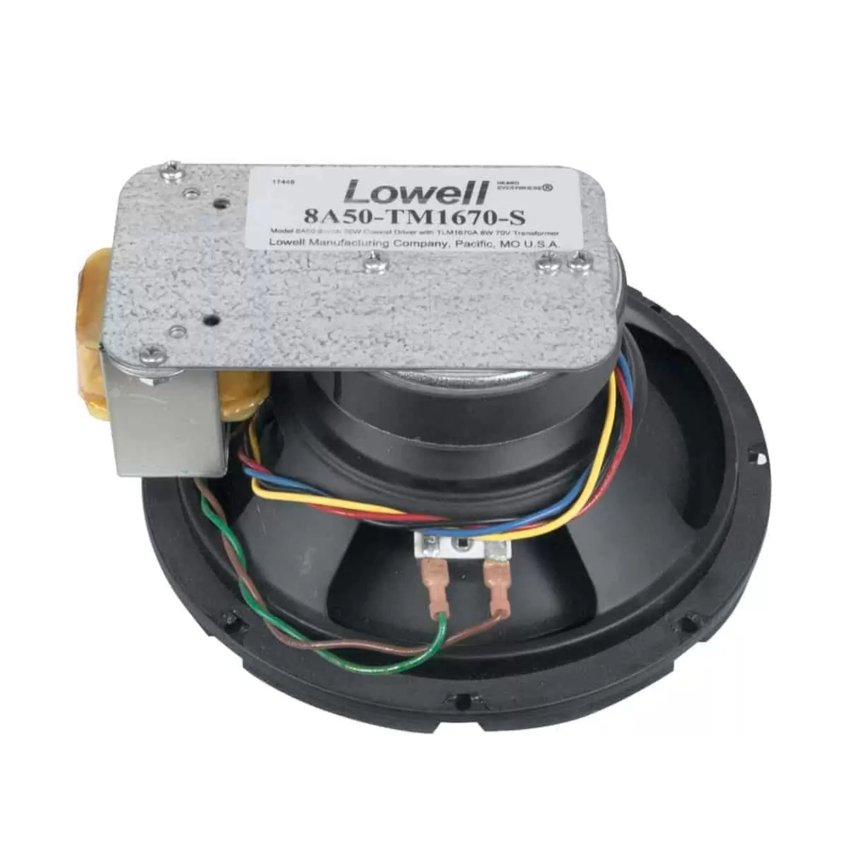 Lowell 8" Coaxial Speaker Installed PA Driver With Transformer | 70V 16W Transformer, Shallow Mount