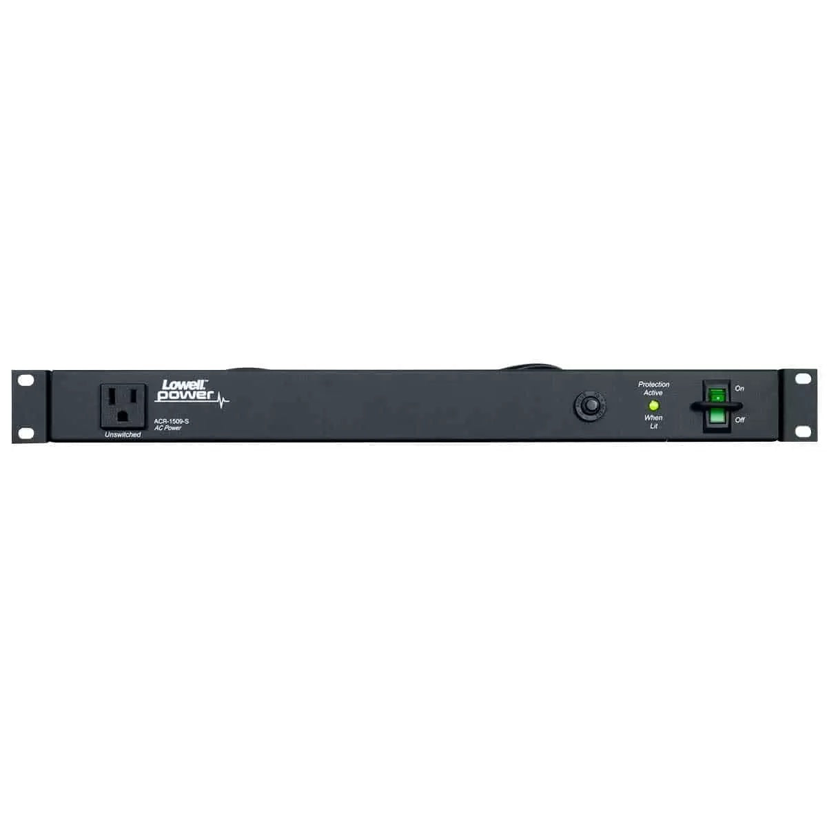Lowell Rackmount Power Distribution Unit 1U AC Power Strip | 9 Outlets | 15A | Surge Suppression, Guarded Switch