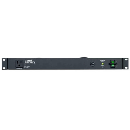 Lowell Rackmount Power Distribution Unit 1U AC Power Strip | 9 Outlets | 15A | Surge Suppression, Guarded Switch
