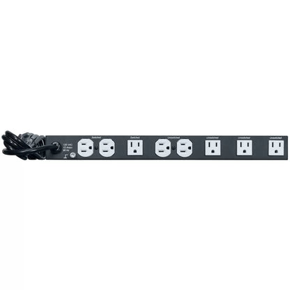 Lowell Rackmount Power Distribution Unit 1U AC Power Strip | 9 Outlets | 15A | Surge Suppression, Guarded Switch