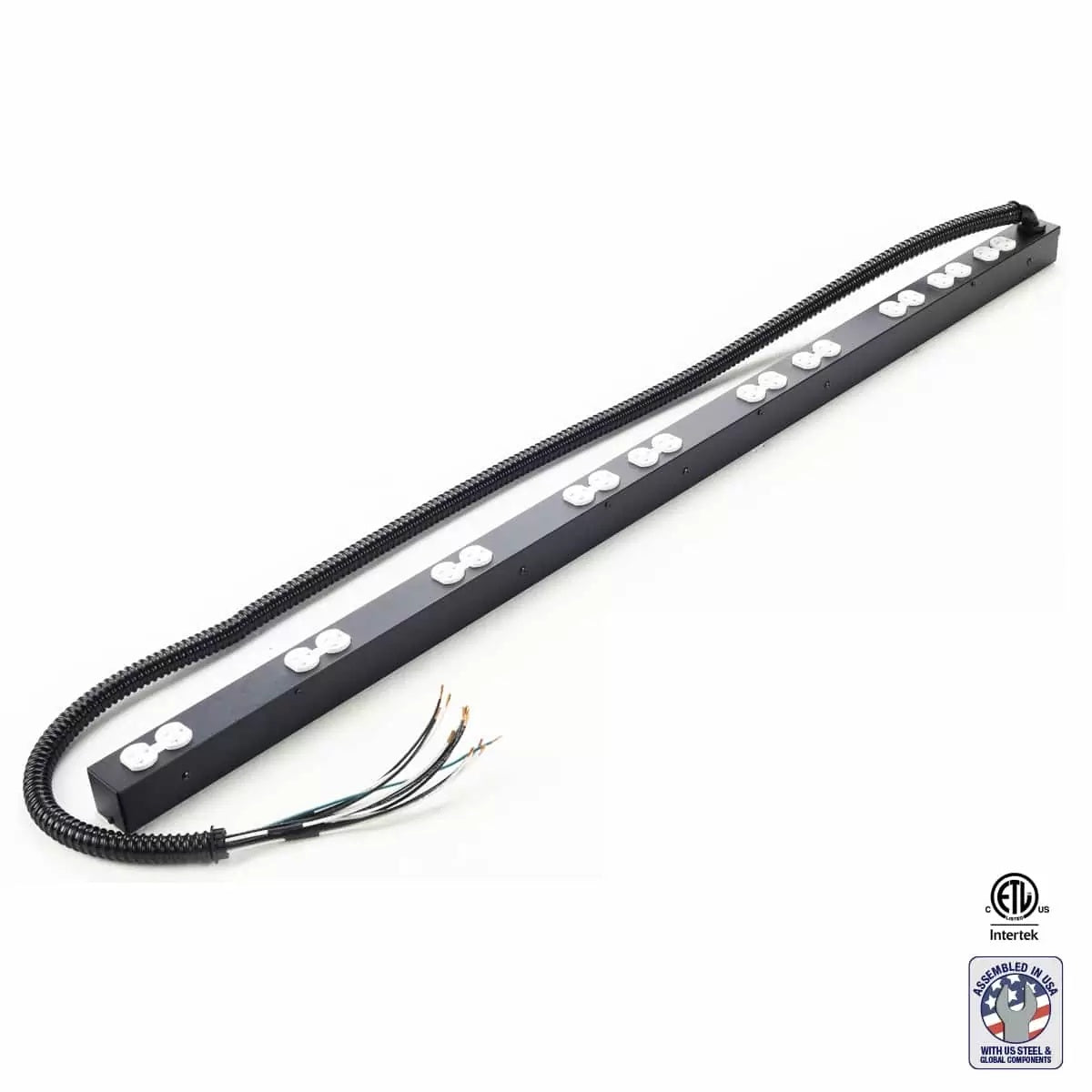 Lowell ACS-2020-6C-HW 60" Power Strip With 20 Outlets, 6 Circuits
