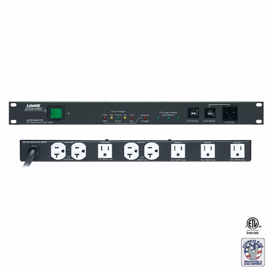 Lowell ACSPR-2009-VTE 9-Outlet Rack PDU With Surge Suppression