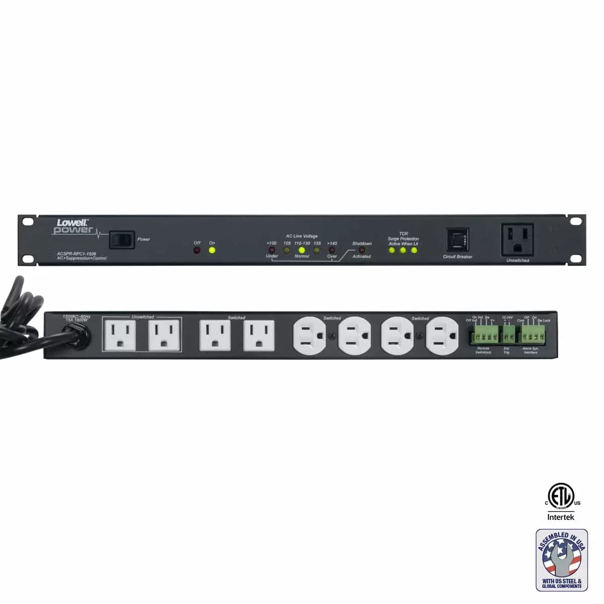 Lowell ACSPR-RPC1-1509 9-Outlet Rackmount PDU With Remote Power Control