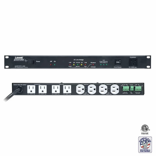 Lowell ACSPR-RPC1-2009 19" 1U PDU With Surge Protection and Remote Control