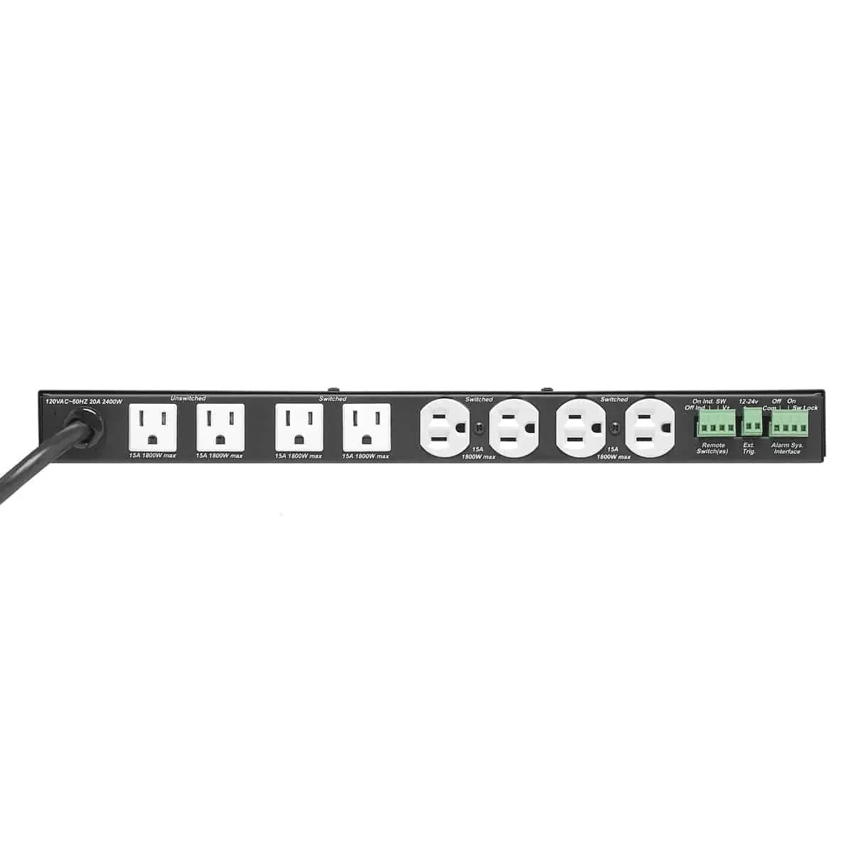 Lowell ACSPR-RPC1-2009 19" 1U PDU With Surge Protection and Remote Control