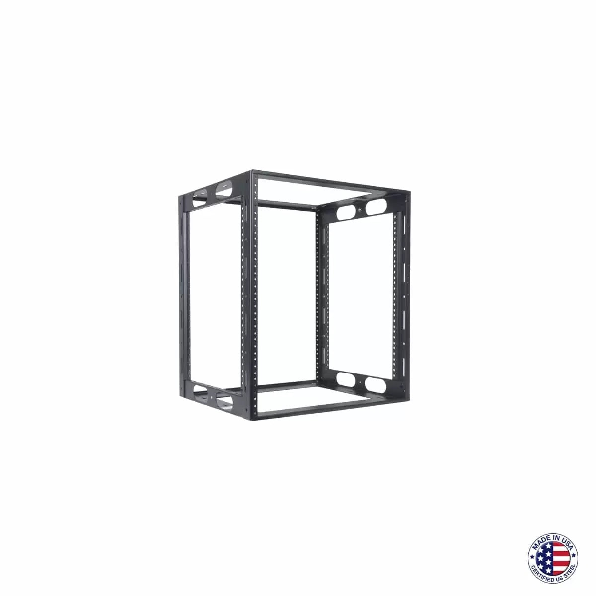 Lowell LCR Welded AV Rack For Credenzas USA Steel Open Frame | 16"D | 12U