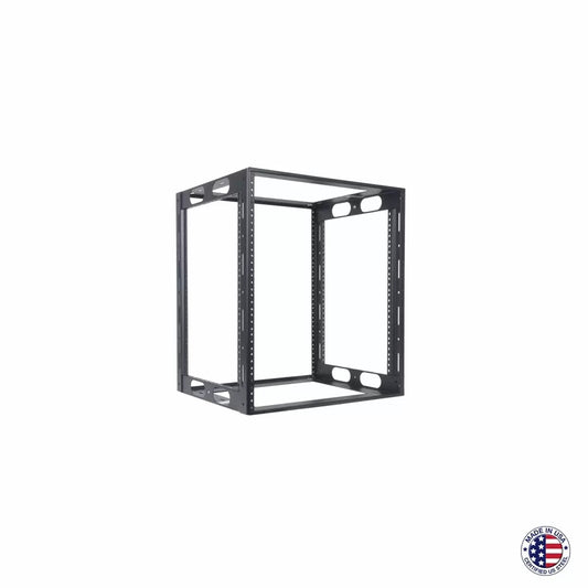 Lowell LCR Welded AV Rack For Credenzas USA Steel Open Frame | 16"D | 12U