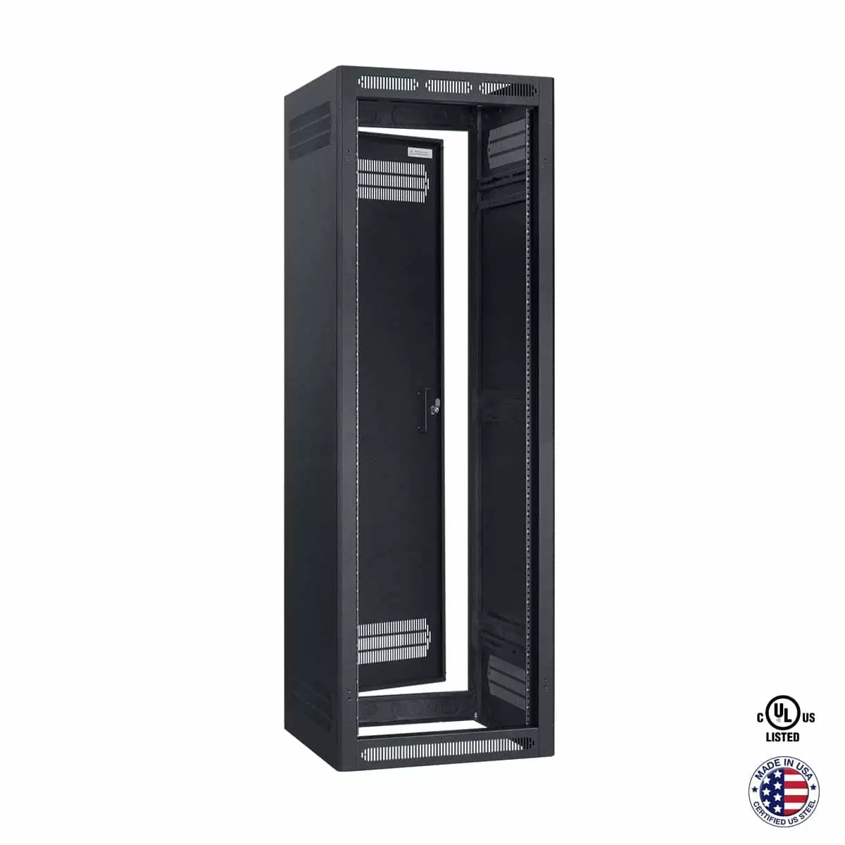 Lowell LER Series Enclosed AV Rack Welded Steel 19" Install Rack | 22"D | 35U | With Rear Door