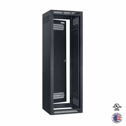 Lowell LER Series Enclosed AV Rack Welded Steel 19" Install Rack | 22"D | 35U | With Rear Door