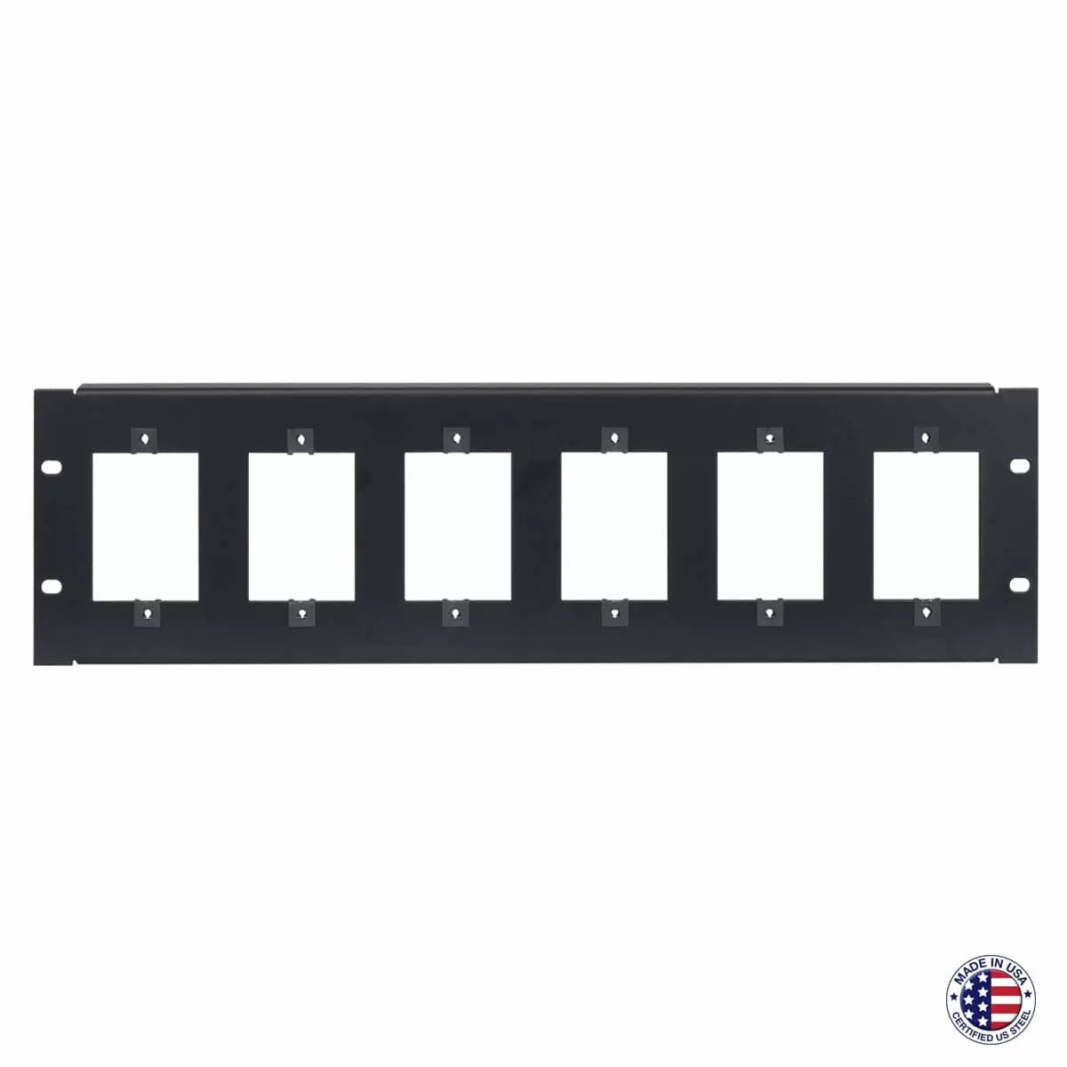 Lowell SG6P-3 Rackmount Panel For Six One-Gang Wall Plate Devices