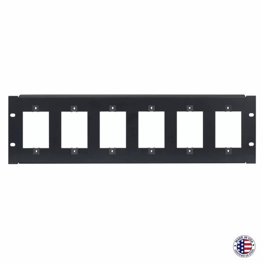 Lowell SG6P-3 Rackmount Panel For Six One-Gang Wall Plate Devices