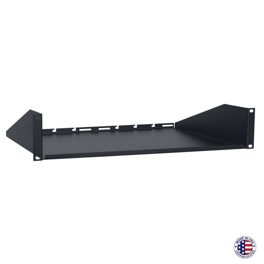 Lowell US Series Rack Utility Shelf with Solid Base | 2U | 14"D | Single