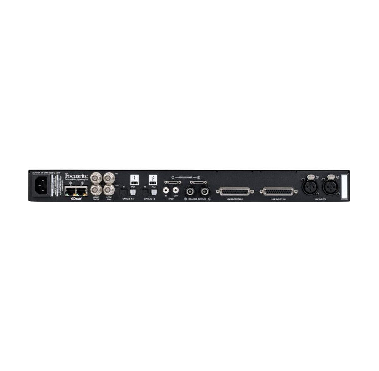 Focusrite Pro Red 8Line Thunderbolt 3 Audio Interface back