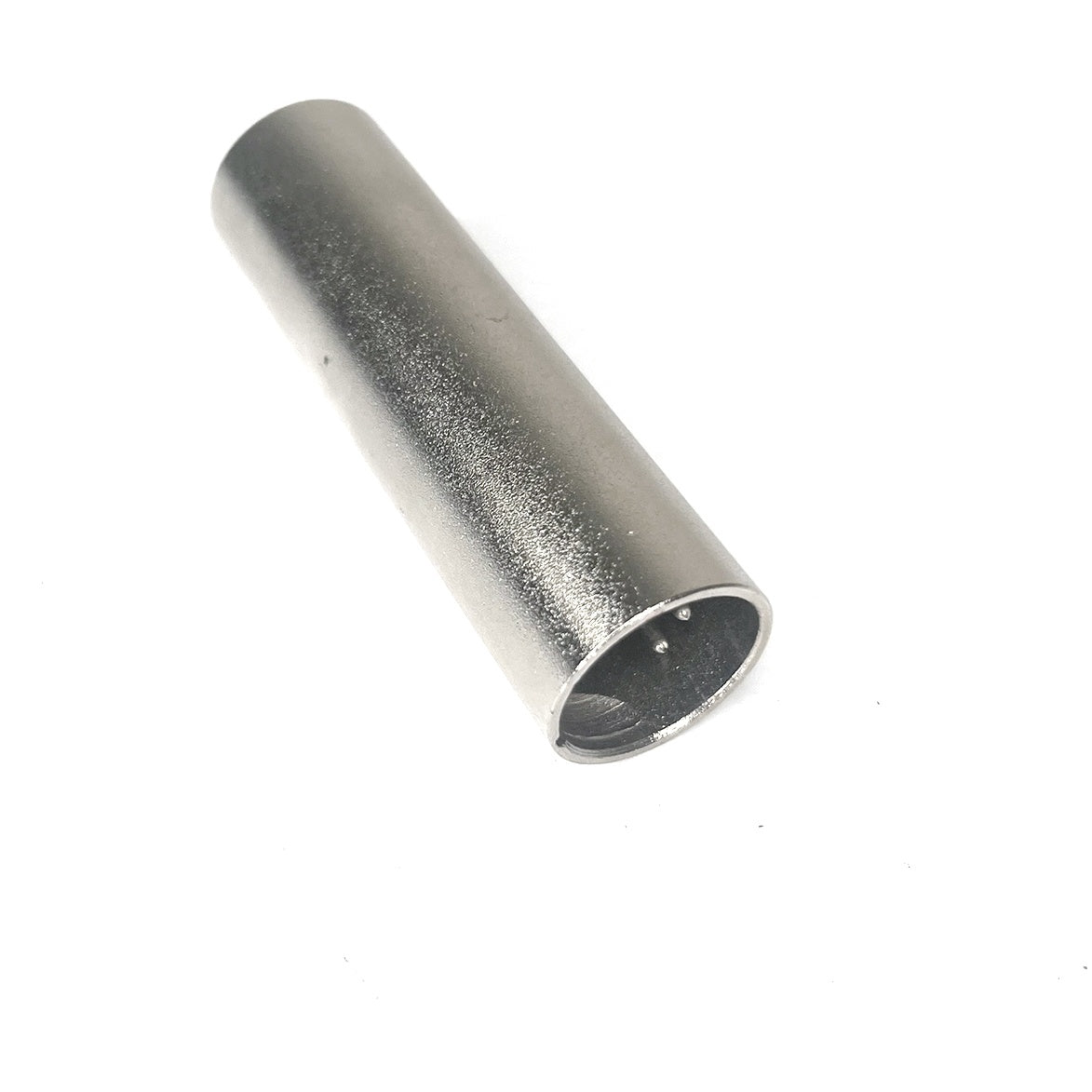 CITTHE 6008 5-pin male to 3-pin male DMX turnaround angled view showing nickel barrel and 3-pin male XLR end, City Theatrical