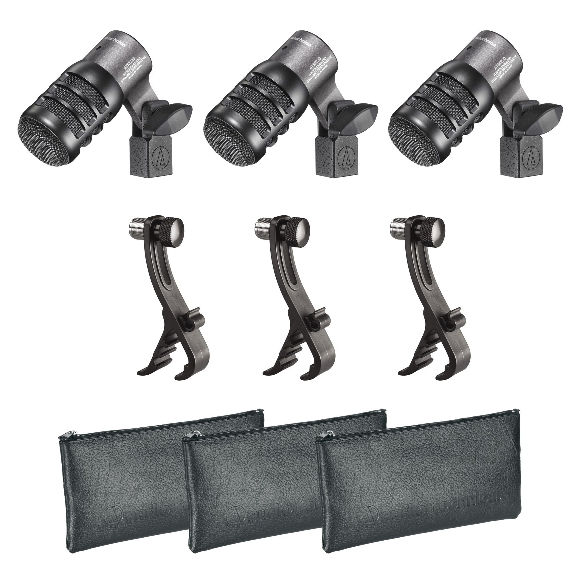 Audio-Technica ATM230PK 3-Pack of Dynamic Instrument Microphones accessories