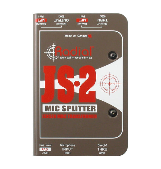 Radial JS2 Passive 2-Way Microphone Splitter front