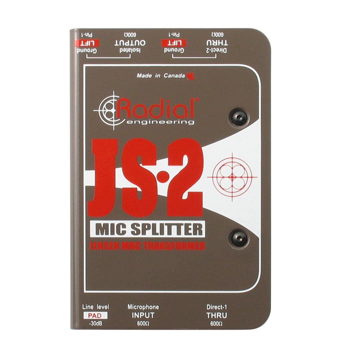 Radial JS2 Passive 2-Way Microphone Splitter front