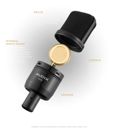 Audix A133 Studio Condenser Microphone with Pad and Roll Off with Features