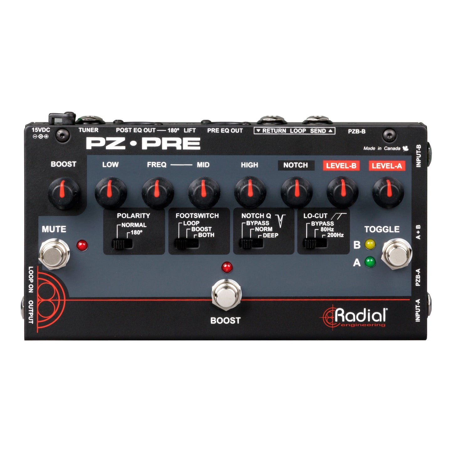Radial PZ-Pre Acoustic Instrument Preamp Top