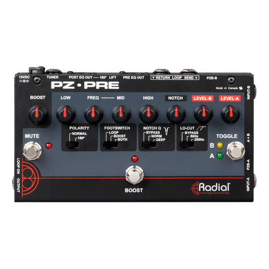Radial PZ-Pre Acoustic Instrument Preamp Top