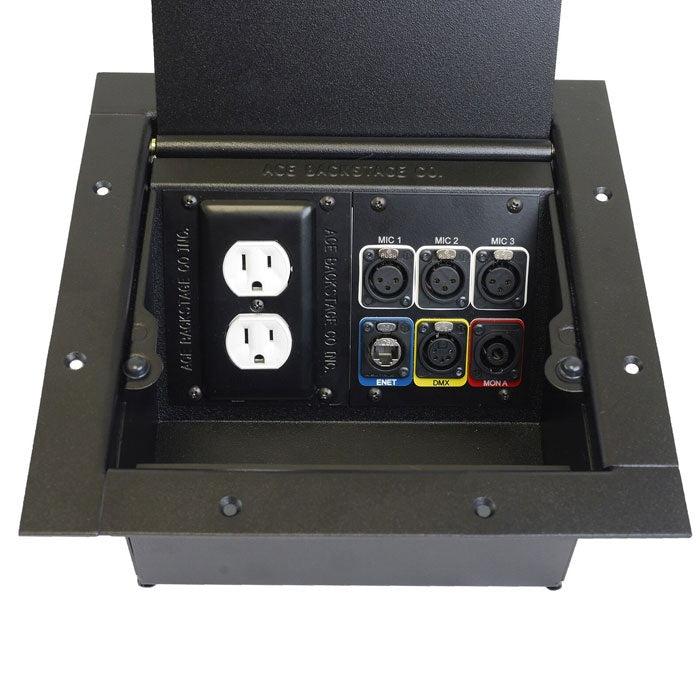 Ace Backstage 122L1BK-FF Full Pocket Flush Flange Locking Lid | Black