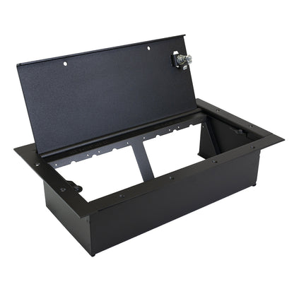 Ace Backstage 124L1BK-FF Double Wide Stage Pocket Flush Flange Locking Lid