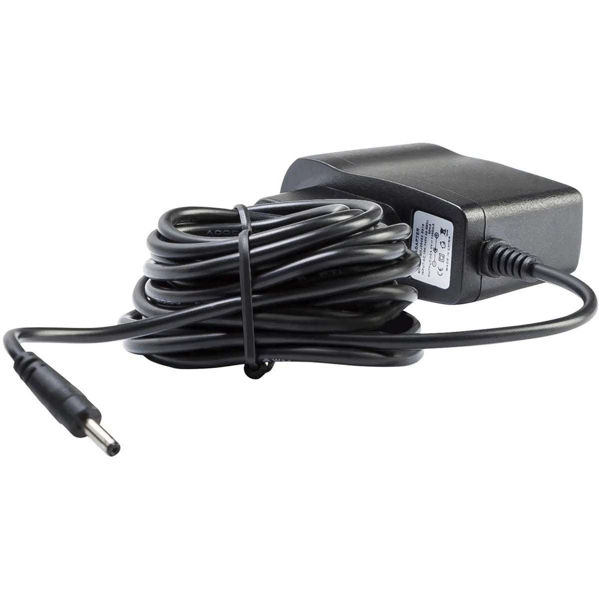 12287 Orchestra LED music stand light power adapter with coiled black cable and barrel connector plug, K&M
