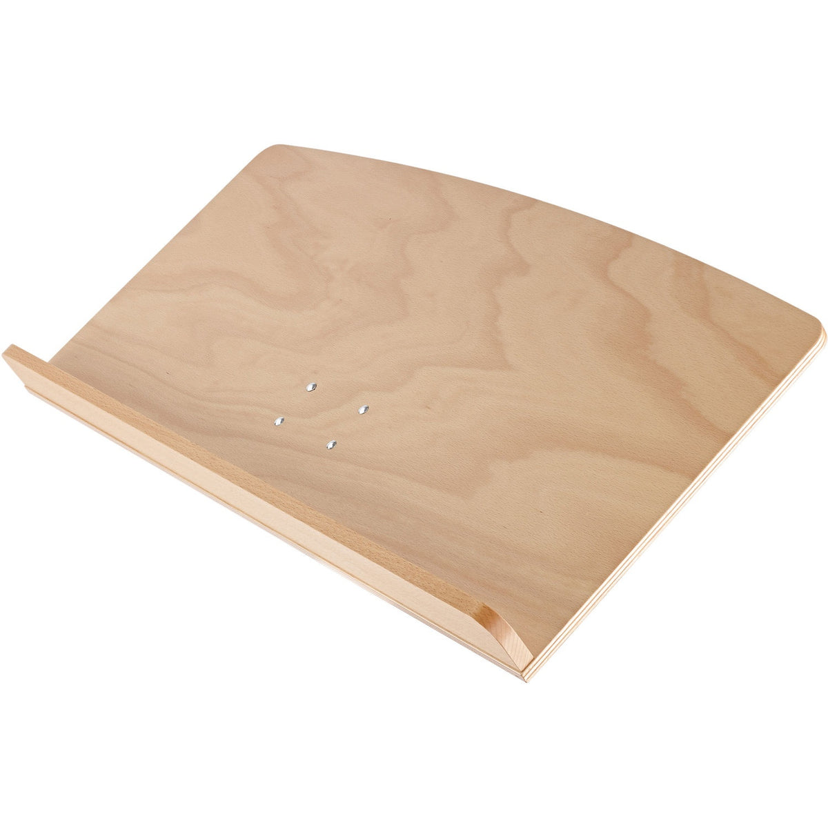 KM 12332.000.00 music desk top-down view of natural wood grain finish and integrated music ledge, K&M