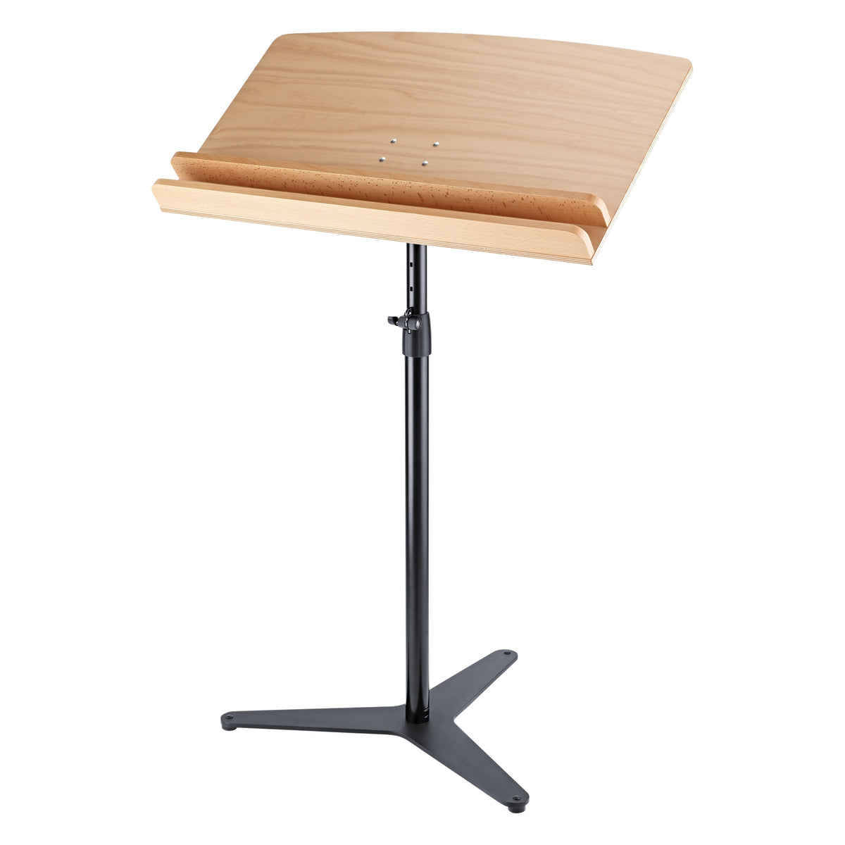 12334 conductor desk mounted on stand with flat three-point cast base and telescopic height adjustment, K&M