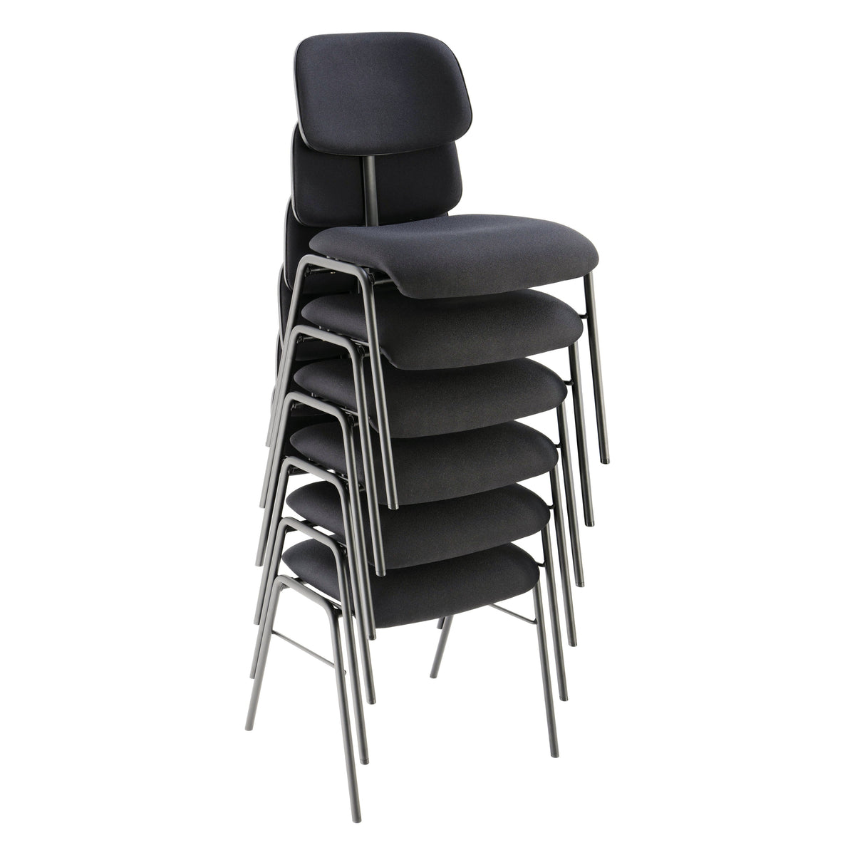 13430 orchestra chair stacked detail showing six chairs nested in a compact vertical stack, K&M