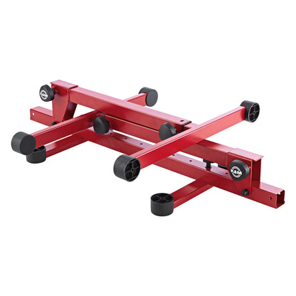 18820 Omega Pro keyboard stand folded flat showing collapsed legs, crossbars and K&M logo clamping knobs for transport, K&M