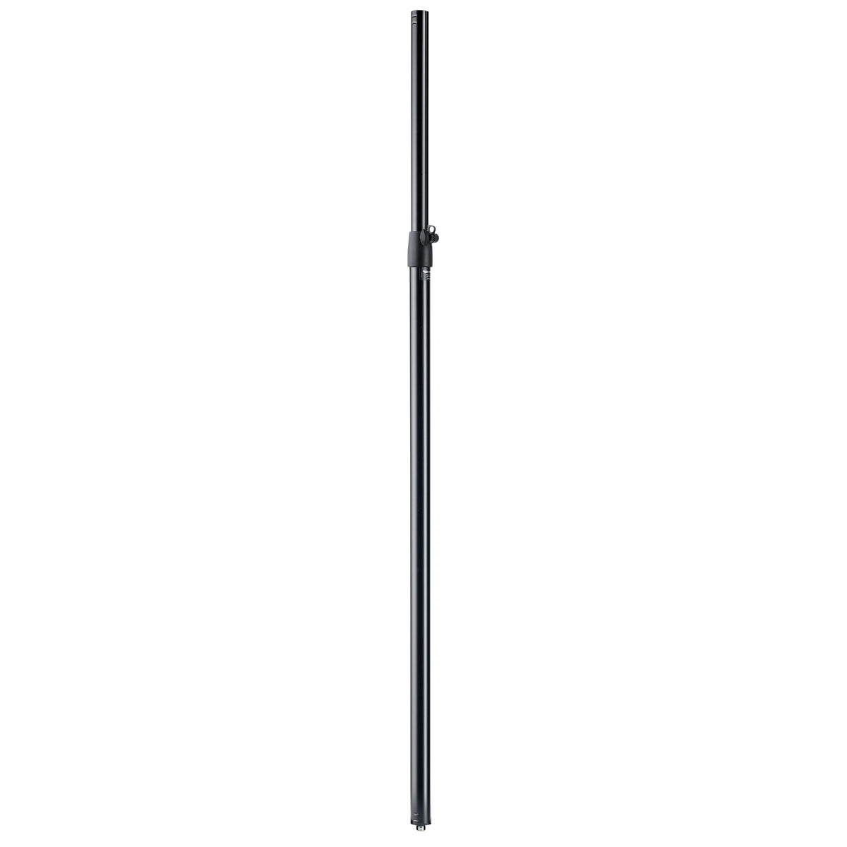 24623 distance rod full-length front view with black steel tube and clamp collar on the telescoping joint, K&M