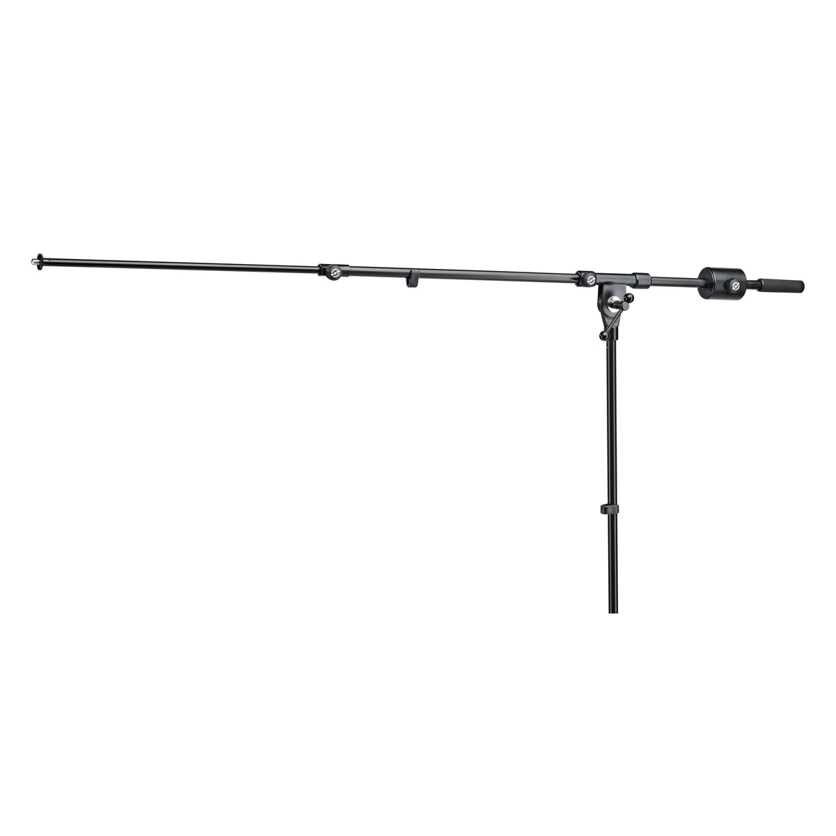 25530 telescopic boom arm in partially extended position with counterweight and grip at the rear, black finish, K&M