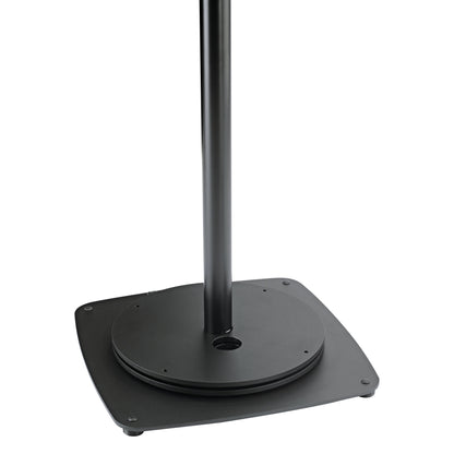 26709 weight plate fitted on square speaker stand base plate with stand tube passing through the center hole, K&M
