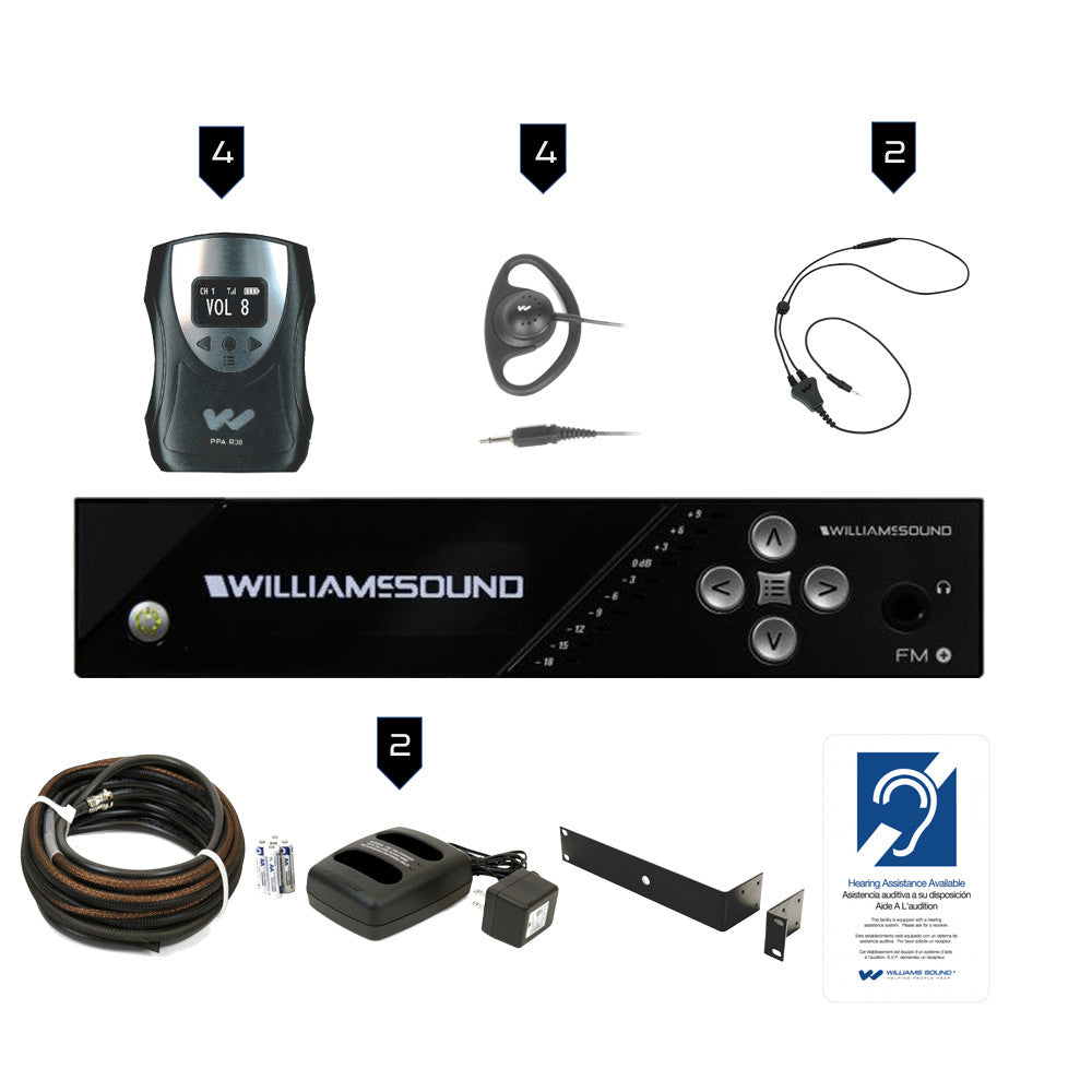 Williams AV FM 558 PRO D Dante Rechargeable Assistive Listening System