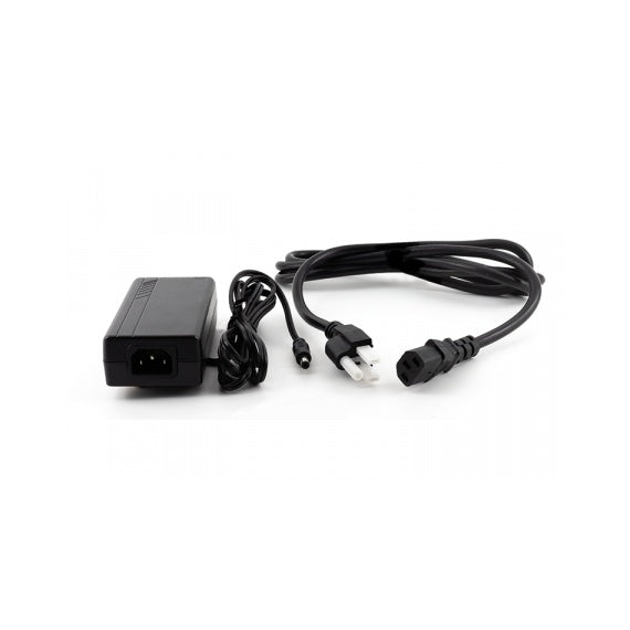 15V DC 2.0 A power supply for Long Ranger and DR receivers with black desktop brick, coiled barrel plug lead and detachable IEC mains cord with plug, Lectrosonics