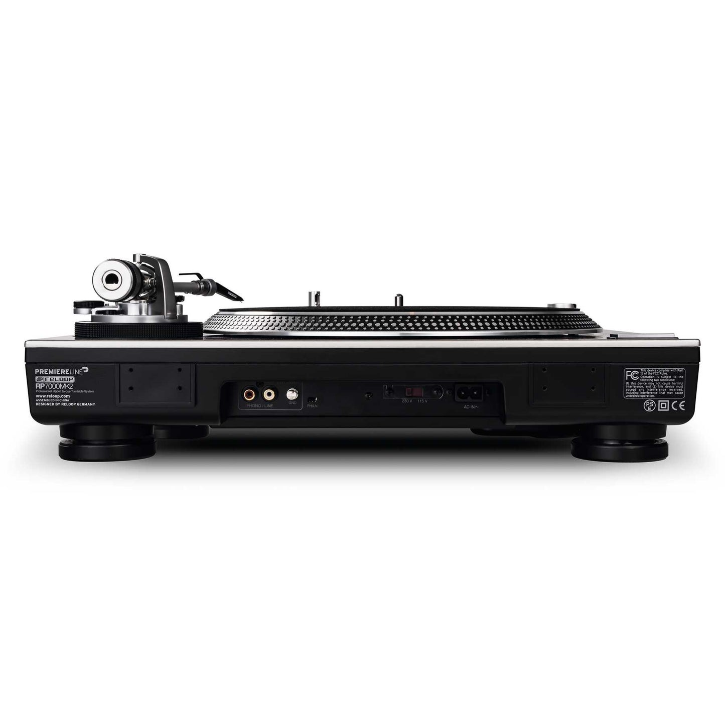 Reloop RP-7000 MK2 Upper Torque Turntable System Rear View