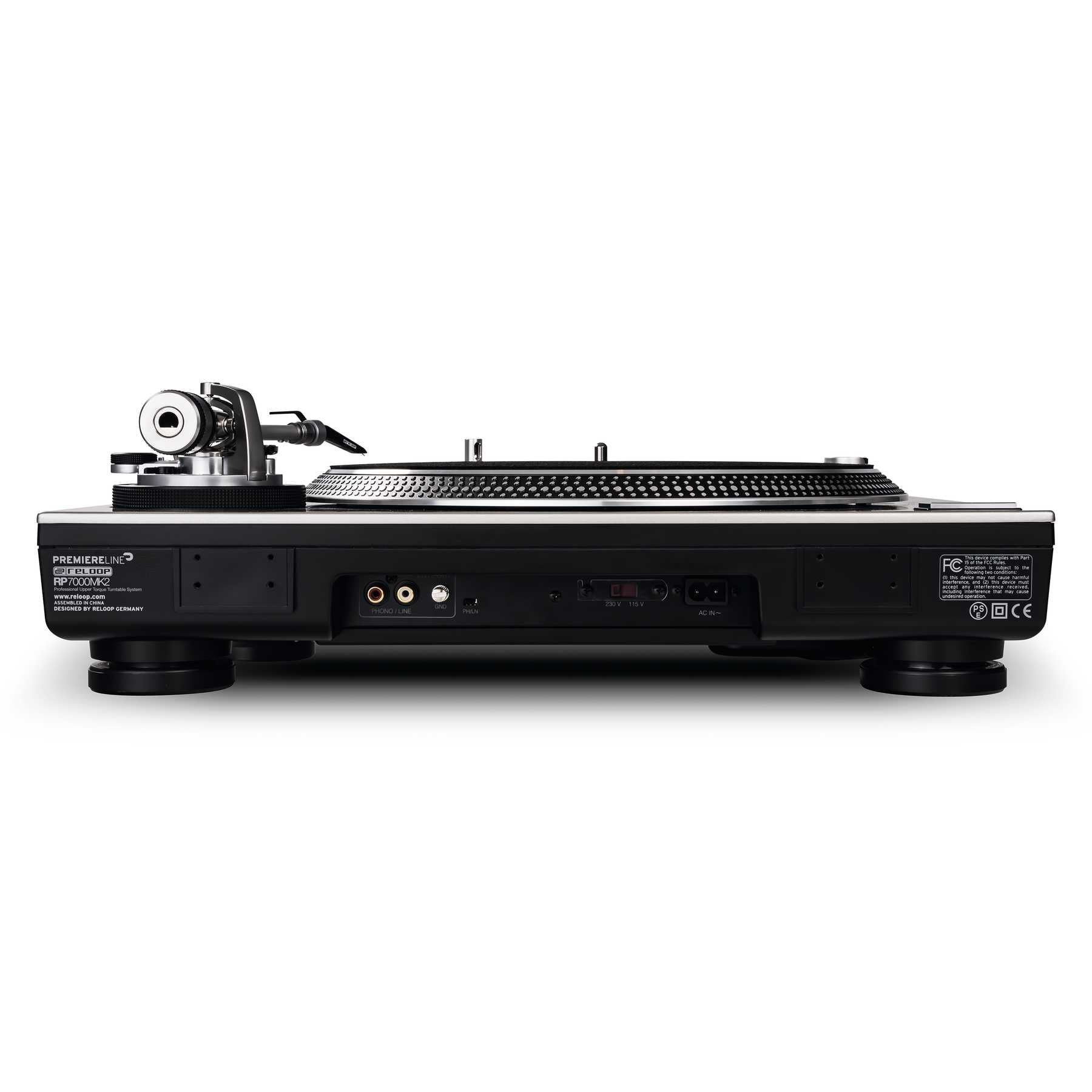 Reloop RP-7000 MK2 Upper Torque Turntable System Rear View