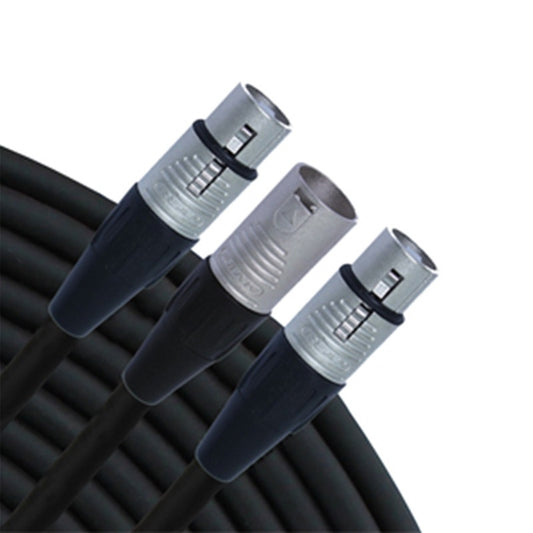 RapcoHorizon Y-Cable XLRM to Dual XLRF | 1 ft