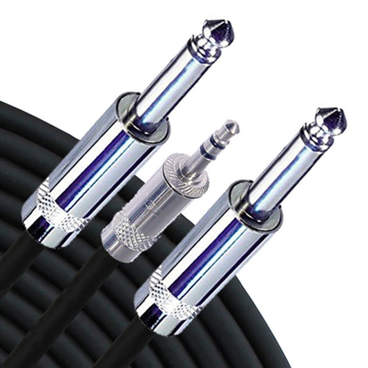 RapcoHorizon Y-Cable 3.5mm TRS Male to (2) 1/4" TS Male | 3 ft