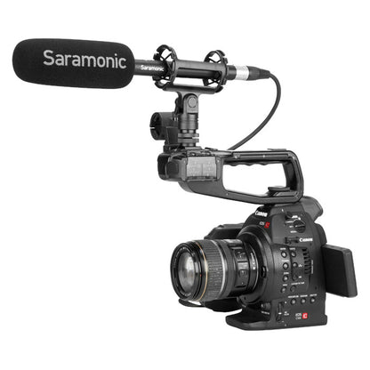 Saramonic SoundBird V1 Professional Supercardioid Shotgun Microphone camera mounted