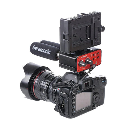 Saramonic SR-PAX1 2-Channel On-Camera Audio Mixer on camera
