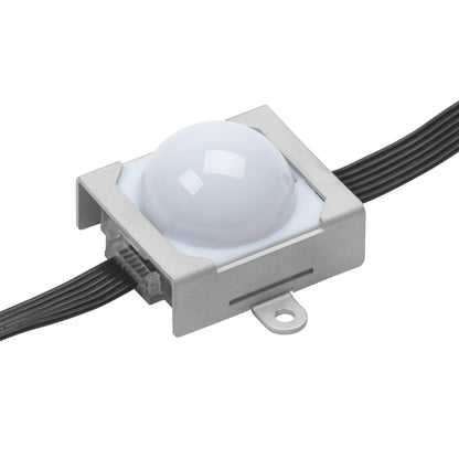 VC-Dot 9 diffuser dome fitted to LED pixel in metal mounting bracket with flat black cable run, Martin Lighting