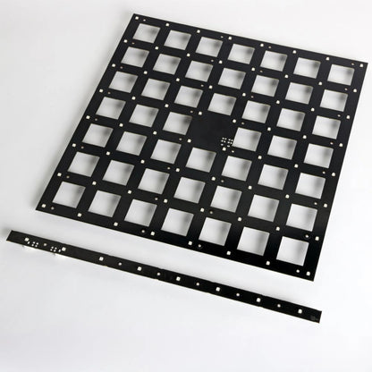 VC-Strip 60 pixel strip shown beside a large 7x7 VC-Grid style LED panel for scale, Martin Lighting