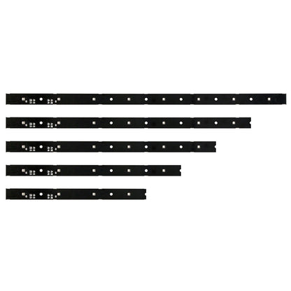 VC-Strip 60 five strips cut to graduated lengths, showing customizable pixel counts from a single connector end, Martin Lighting