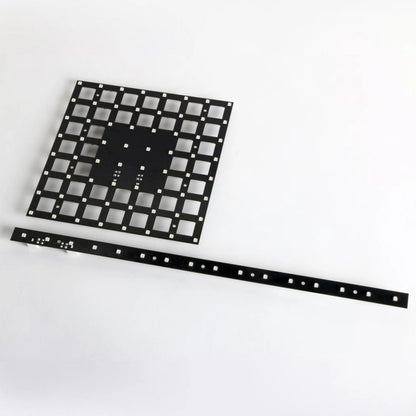 VC-Strip 30 pixel strip shown beside a square VC-Dot style LED panel for scale comparison, Martin Lighting